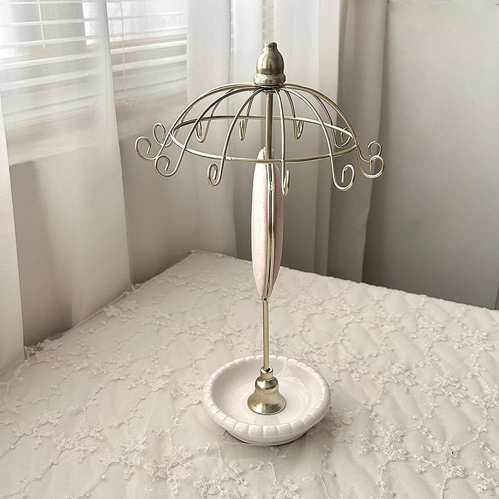 

Подставка для ожерелий, вращающаяся, для домашнего декора, простая подставка для ювелирных изделий, для колец розовый