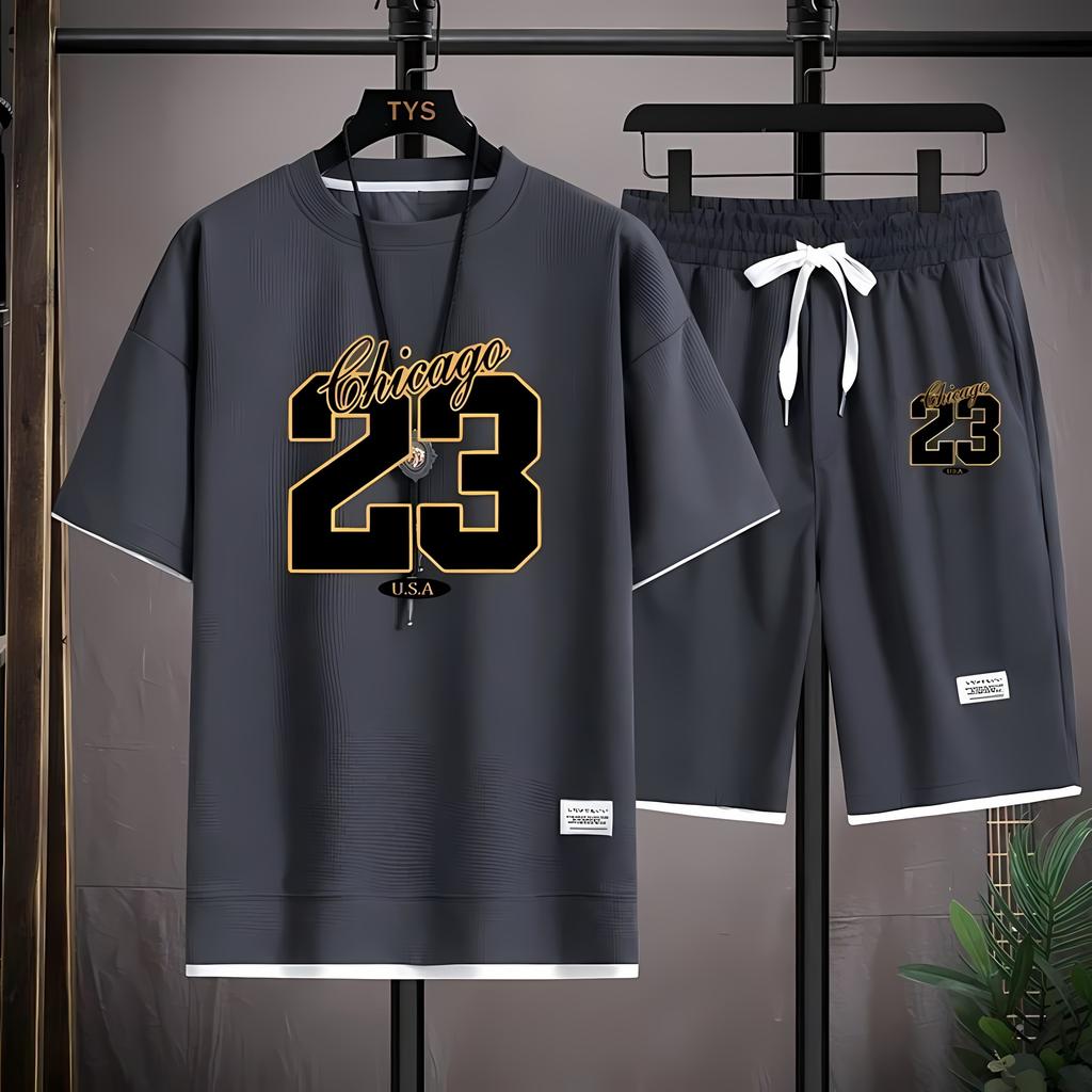 The 2026 Summer Men's Set Features Street Fashion Casual Comfort Softness Breathability and 3D Digital Pattern Printing