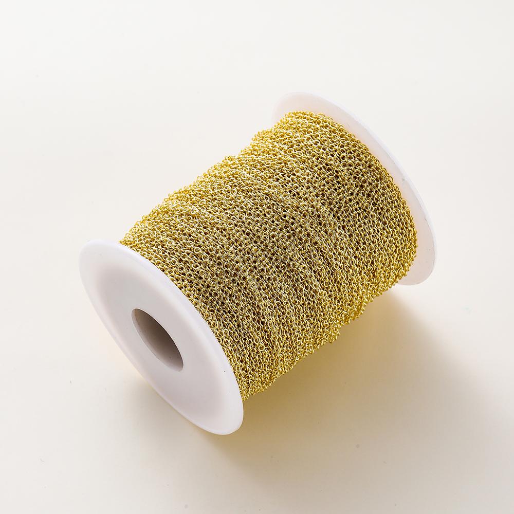 1Meterlot 14K 18K Gold Plated Brass Metal Round Link Cable Chains Diy Jewelry Making Chain For Needlework Jewelry Accessories