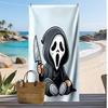 Asciugamano da Spiaggia Asciugatura Rapida Stampato con Horror Urlante Asciugamano da Bagno Super Assorbente Morbido Leggero per Piscina Viaggi Estivi