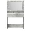 Makeup Table Concrete Grey 78.5 x 41 x 135 cm Particleboard
