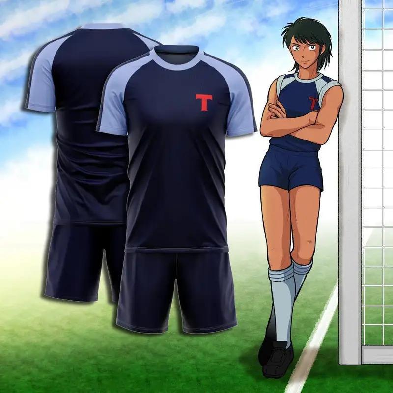 Captain Tsubasa Lenders Football Jersey Club 3D Print Sports Quick-Dry Breathable T-Shirt Shorts Set Outdoor Pants Set Summer Clothing