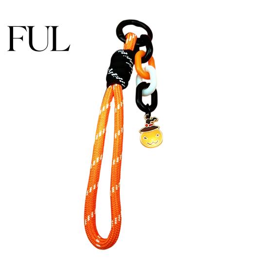 Pumpkin Keychain Pendant Halloween Braided Rope Pendant, Lanyard with Ghost Skeleton Charm, Backpacks Handbags Purse Hanging Decor, Party Favors Decor