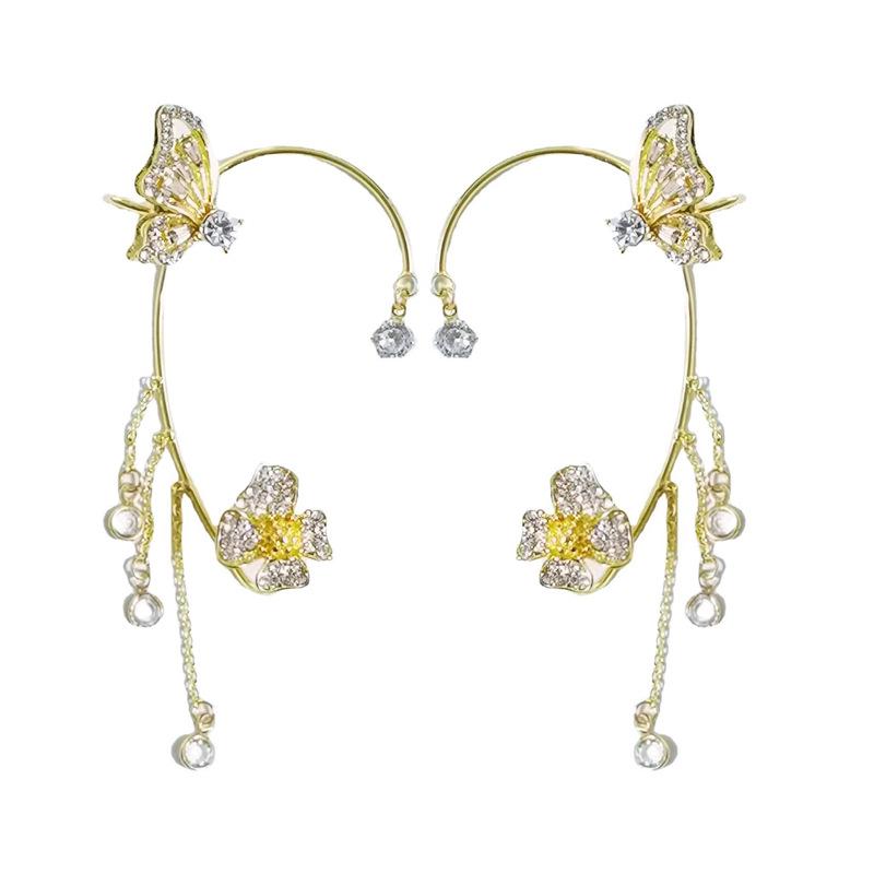 Butterfly Tassel Ear Cuffs: No-Piercing Clip-on Earrings, Women's Luxury Jewelry