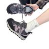 2025 new mesh splicing retro dad shoes multi-color contrasting color round head lace-up casual sports versatile trend women