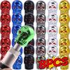 1-8pcs Universal Car Skull Style Antirust Copper Core Motorcycle Bike Car Wheel Tyre Tires Valve Stem Caps Exterior Accessories Stem Caps1
