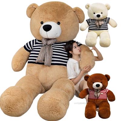 New 100cm Giant Dressed Sweater Bear Bowknot Multiple Color Options Plush Animals Dolls Super Soft Baby Soothing Toys Gift Decor