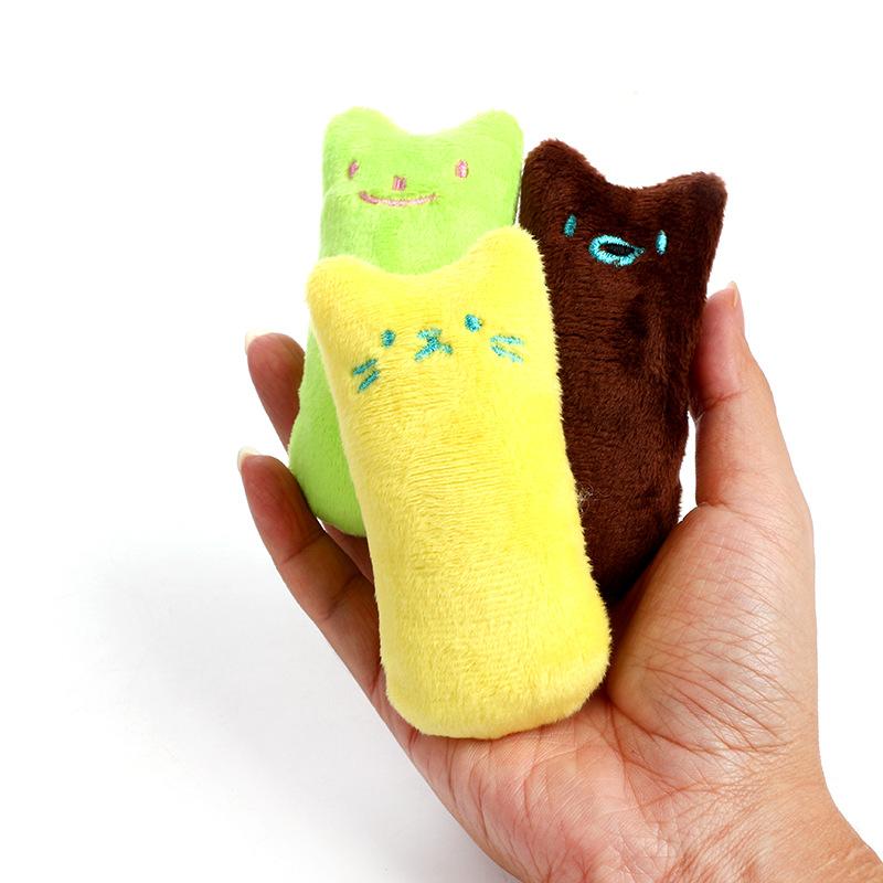 Teeth Toys Funny Interactive Plush Cat Toy Pet Kitten Chewing Vocal Toy Claws Thumb Bite Cat Mint For Cats