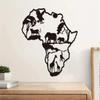 1 buc Harta Animalelor Africane Artizanat din Fier - Decor Elegant de Interior și Exterior, Ideal pentru Living, Dormitor, Hol
