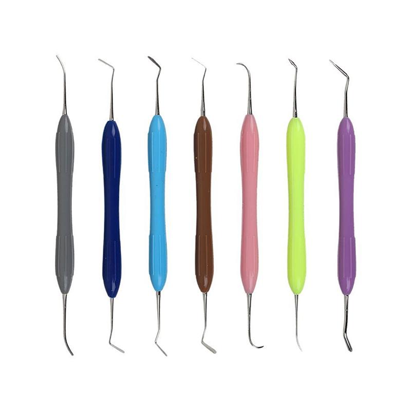 1/7Pcs Dental Double Silicone Handle Resin Filler Spatulas Composite Filling Surgical Instrument Dentist Tools