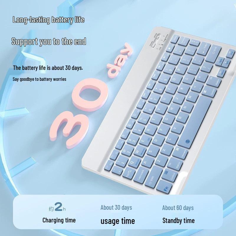 Portable Silent Bluetooth Keyboard for Tablets