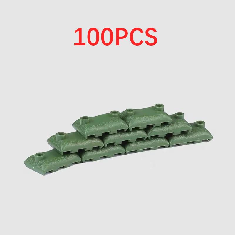 50/100PCS Military Sandbag DIY Army Scene Parts Compatible WW2 Soldiers Figures Weapon Building Blocks Toys for Children
