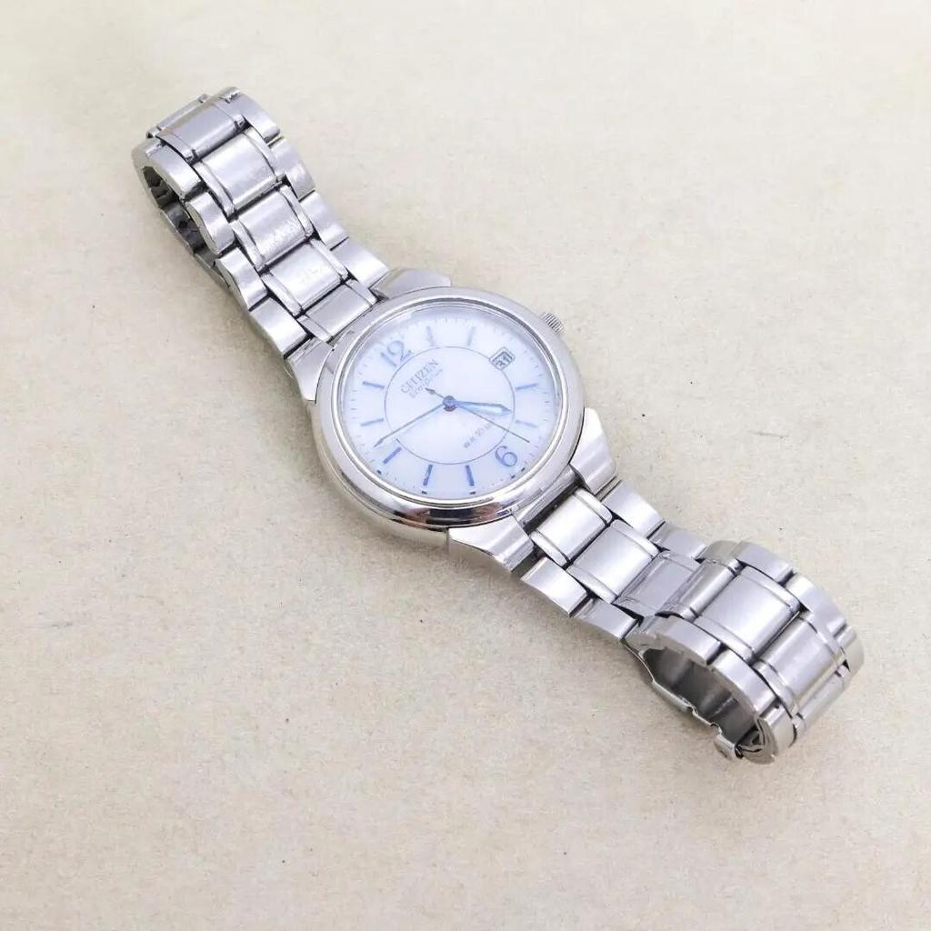 [USED] Mens Watch CITIZEN Eco-Drive Solar Silver Blue 10ATM 2599 Japan Store