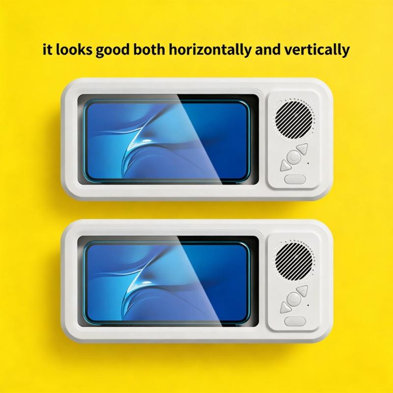 Waterproof Bluetooth-compatible Speaker Phone Holder For Shower With 360°Surround Sound Long Playtimes IPX4 Rate Bathroom Music Box