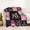 1pc Happy 70th Birthday Celebration blanket Soft and Warm for Sofa Office Camping Travel Livingroom Great Gift for Friends and Family Comfortable