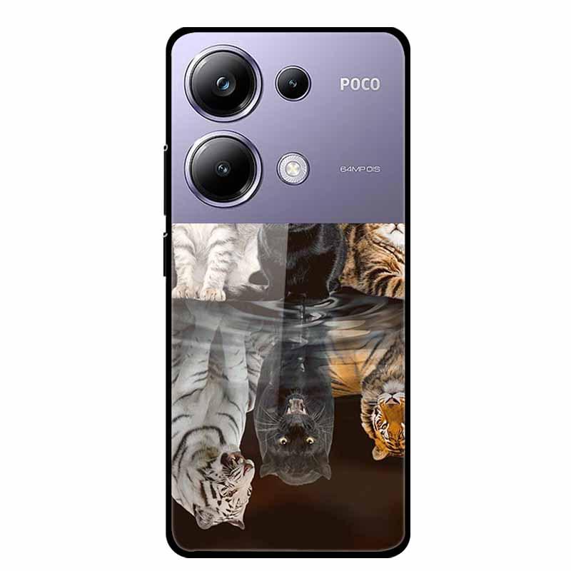 Colorful Aesthetic Tempered Glass Phone Case for Redmi 12 5G & POCO M6 PRO