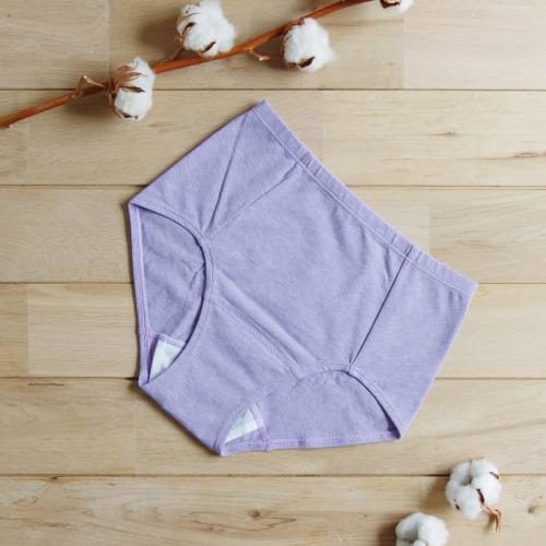 NaturaMoon Organic Cotton Sanitary Panties (Daytime), Lavender (L-LL, Hips: 92-105cm)
