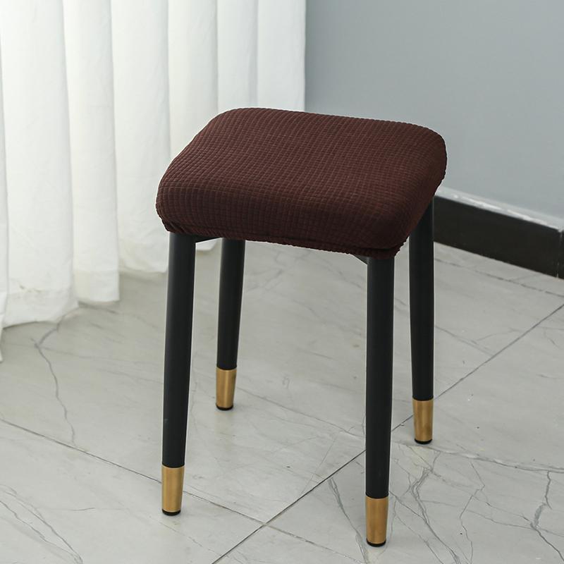 1Pc Stool Cover Elastic Square Seat Cover Removable Solid Color Dustproof Chair Covers Polyester Stool Chair Covers