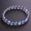 Natural Gray Moonstone Bracelet Round Beads 5-15mm Polished Labradorescence Glow Gemstone Women Men