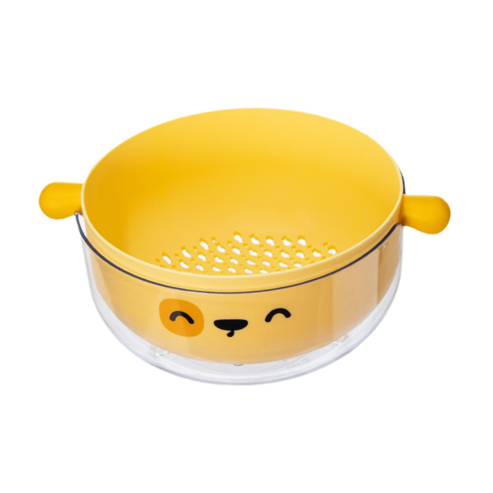 

Корзина для мытья овощей Корзина для фруктов Кухонные гаджеты Двухслойная сливная корзина жёлтый