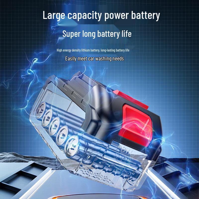 Tragbarer Hochdruck-Akku-Autowascher - Wiederaufladbare Lithiumbatteriebetriebene Wasserpistole zur Autoreinigung