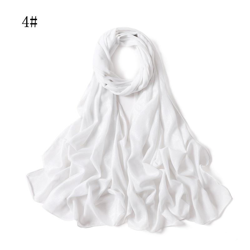 New Style Women's Silver Pearl Chiffon Long Scarf