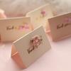 4pcs Pink Romantic Flower Hot Stamping Greeting Card, Special Paper Flower Handmade Holiday Universal Card