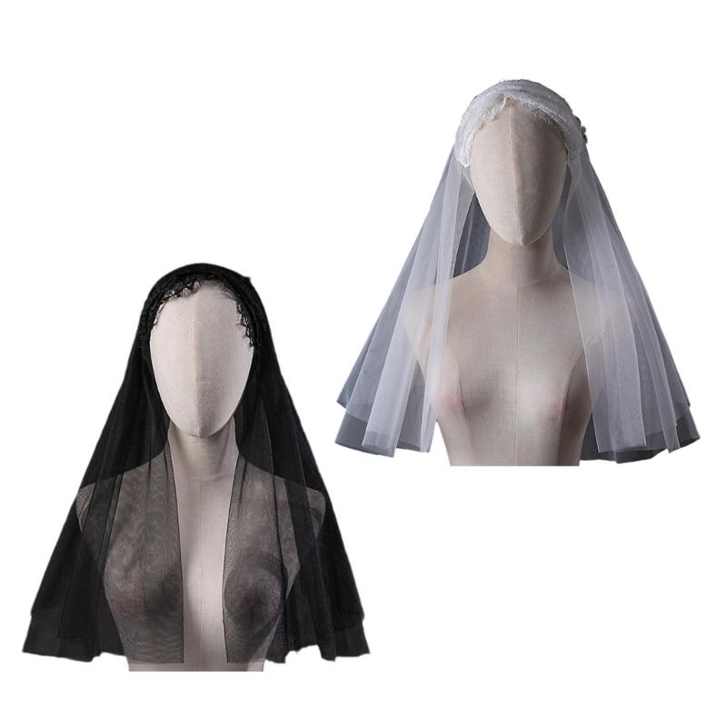 Stylish Vintage Mantilla Veil Latin Mass Lace Veil Spanish Head Covering for Catholic Chapel Bridal Wedding Party Veil