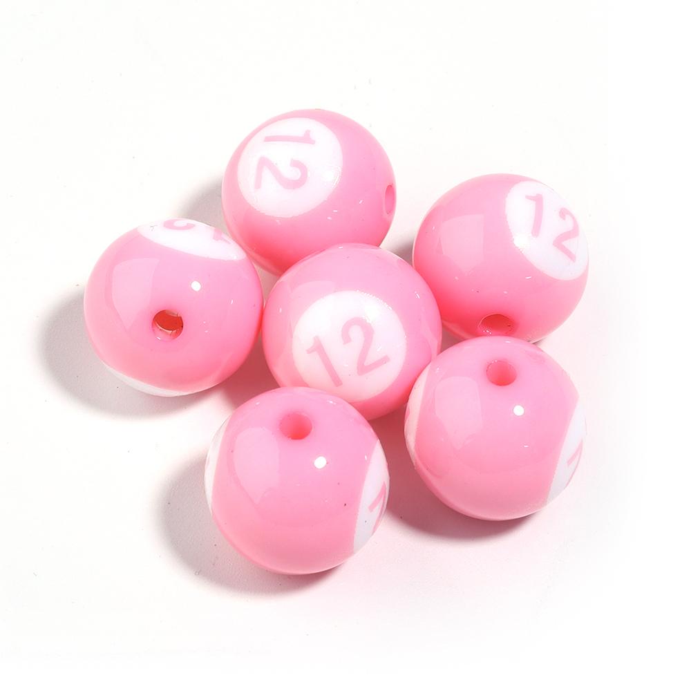 10/50Pcs Colorful Billiards Shape Round Beads Loose Spacer Acrylic Beads For DIY Bracelet Keychain Jewelry Making Accessories