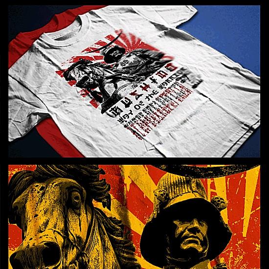 

Samurai T-Shirt deadly warrior with sword Bushido Code Japanese Shogun blade M