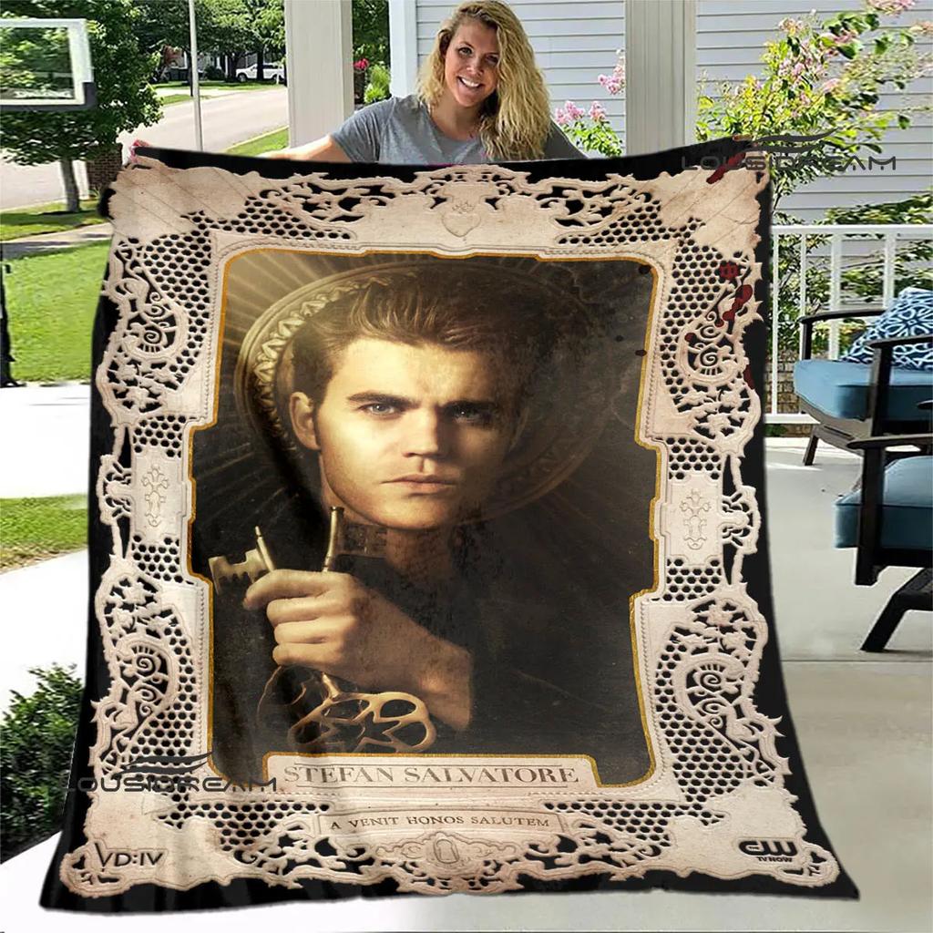 The Vampire Diaries Damon Salvatore Decken warme Flanelldecken Picknickdecke Heimreise Decke Bettwäsche Geburtstagsgeschenk
