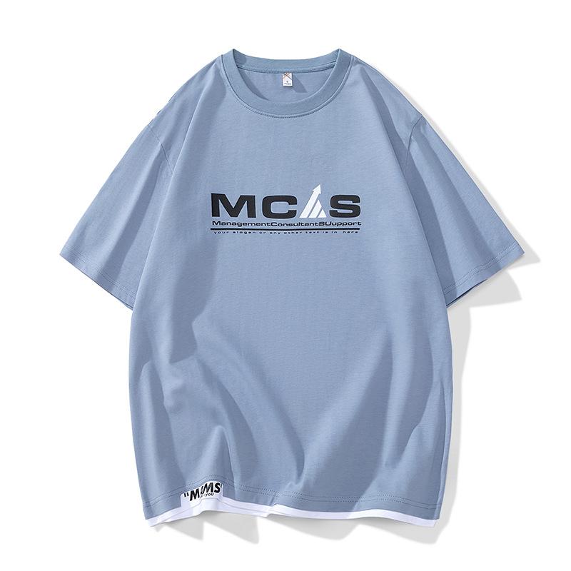 

Летняя футболка с круглым вырезом из чистого хлопка, мужская, большого размера, свободная и простая, с коротким рукавом 6XL синий