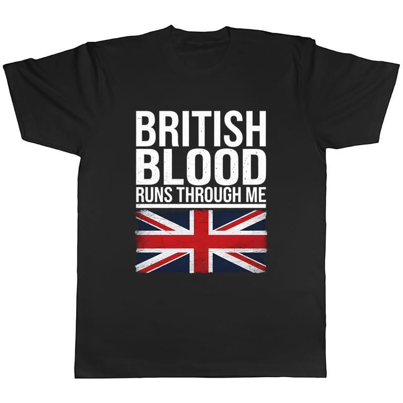 British Blood Runs Through Me Union Jack Britain Unisexs Tshirt Tee Gift Top