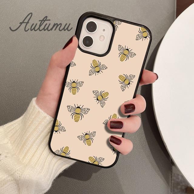 Bumble Bee Honeycomb Honey Phone Case for iPhone 11 12 13 14 Pro Max Mini XR XS SE 2020 6 7 8 Plus Samsung Galaxy S21 S22 Cover