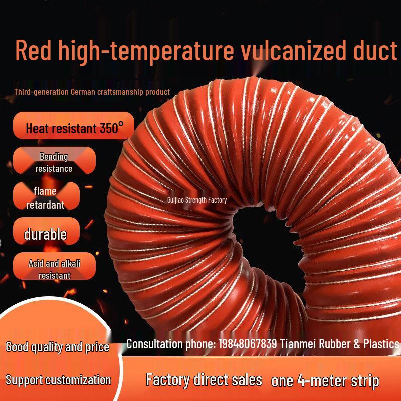 

Red High-Temperature Resistant Silicone Tube, 300°C, Telescopic Heat Ventilation Duct with Steel Wire Reinforcement Diameter 32mm, Length 4m