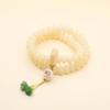 Natural White & Creamy Yellow Jade Bodhi Root Double-Strand Bracelet - New Chinese Design for Women