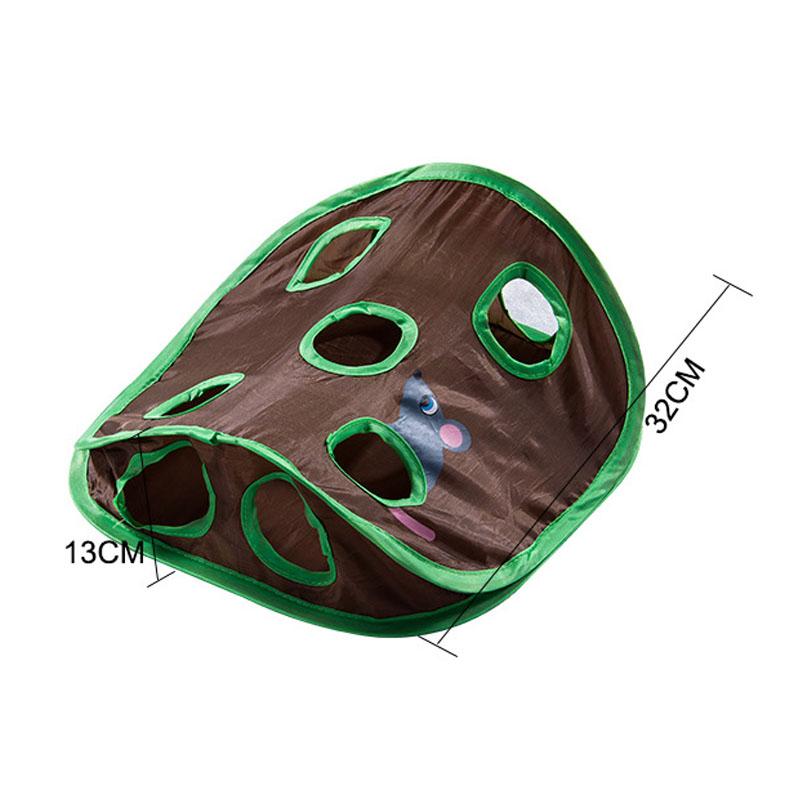 Cat Mice Game Intelligence Toy Bell Tent With 9 Hole Cats Playing Tunnel Foldable Mouse Hunt Toys Keeps Kitten Active Pets