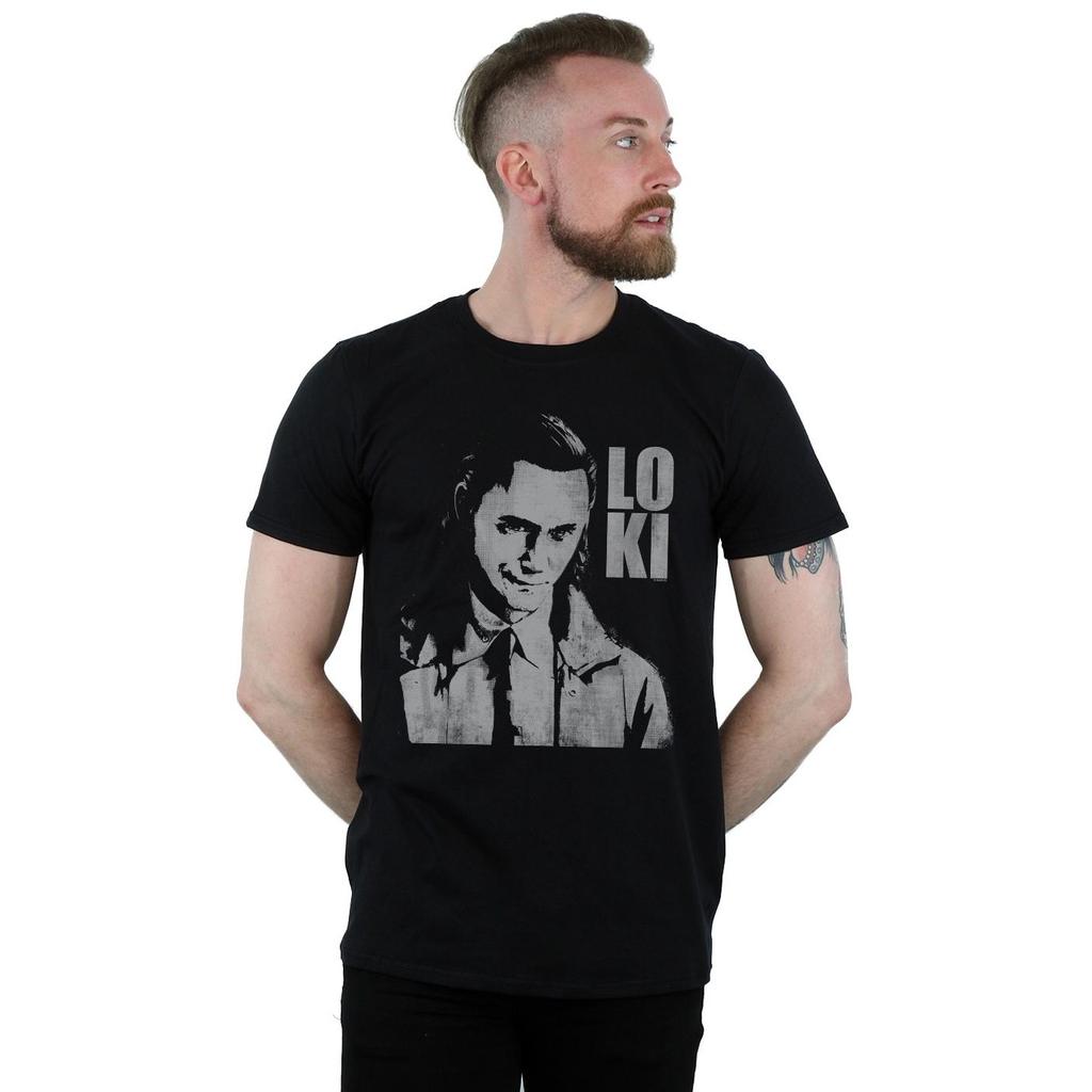 Marvel Mens Loki Head Poster T-Shirt