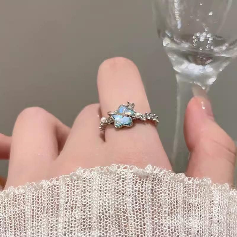 Süße, exquisite Sterne und Mondringe für Frauen und Mädchen, einfache, romantische Öffnung, verstellbare Ringe, Schmuck, Accessoires, Geschenke