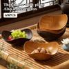 Large Size Wood Grain Plastic Bowls Convenient for Salad Fruit Candy Multipurpose Use for Events Home 4/8PCS