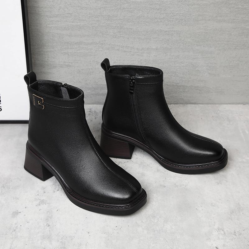 Fashion AIYUQI Women Dress Boots Winter 2025 New Genuine Leather Women Ankle Boots Natural Wool Warm Winter Shoes Boots Ladies