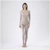 Breath Thermo Underwear, a heat-generating innerwear, medium-weight soft for everyday use, long tights, grayish beige, size L