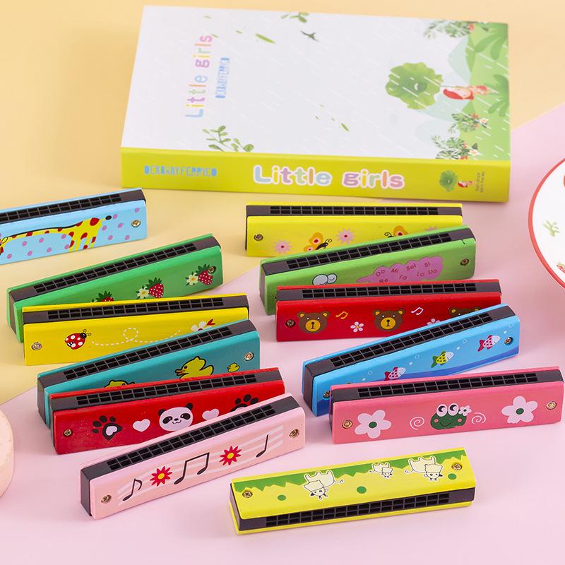16-Note Wooden Harmonica for Children - Educational Musical Instrument & Student Teaching Toy