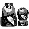 Halloween Backpack Pumpkin Ghost 3-Piece Set Schoolbag Kids Shoulder Bag Cute Bookbag for Boys Girls