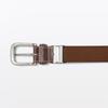 MUJI Vegetable Tanned Leather Adjustable Belt, Medium Width Stitching, Unisex, Adult, EHB28A6S, Dark Brown, Total Length 115cm