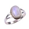 Natural Rainbow Moonstone Gemstone Handmade 925 Solid Silver Ring Size 10 F0v95
