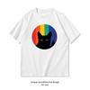 Mittelfinger Katze im Regenbogenkreis Kunst T-Shirt Frau Mann Sommer Baumwolle Grafik-T-Shirts Erwachsene T-Shirts Oberteile T-Shirt Kurzarm