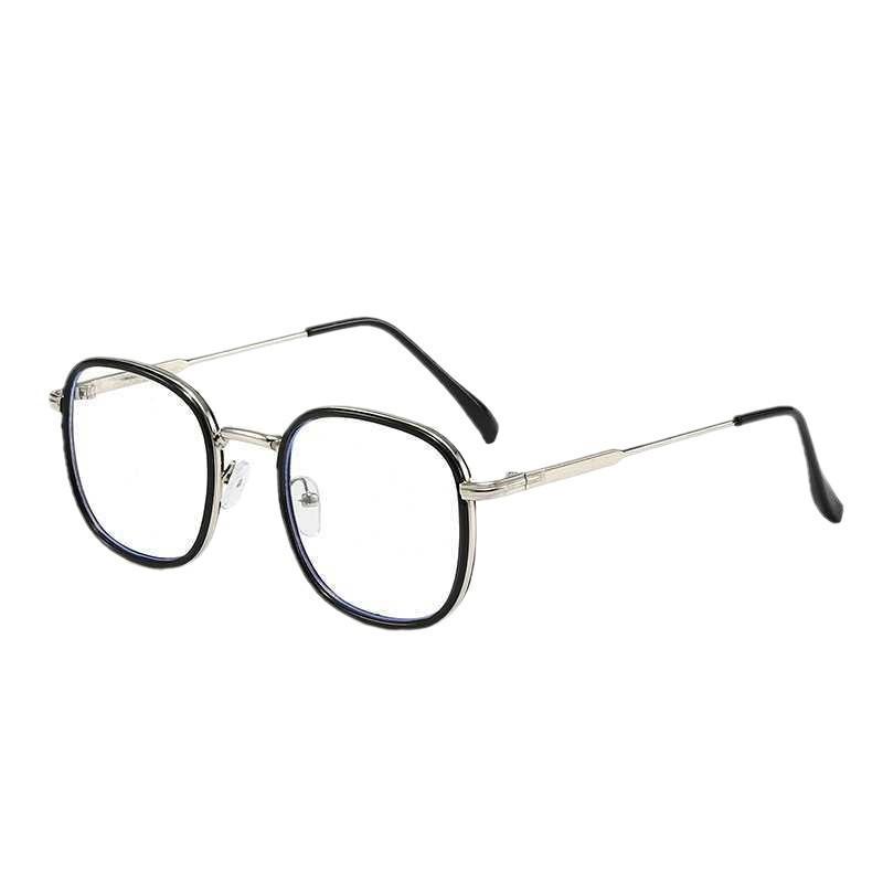 Anti-blue glasses, plain face, light-sensitive color-changing sunglasses, fashionable girlish myopia glasses frame, one piece.