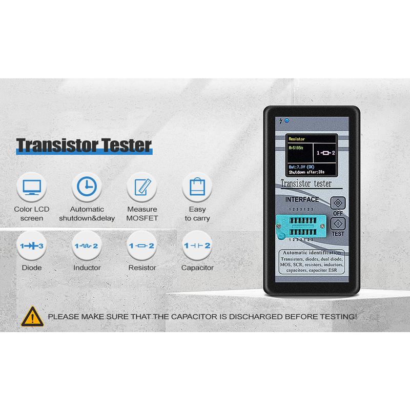 Mega328 NPN PNP Transistor Diode Resistor Inductor Capacitance MOS SCR ESR Meter Automatic Checker Detector Transistor Tester