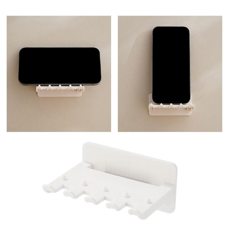 Toothbrush Holder Wall Mount Mobile Phone Shelf for Bathroom Organization Multipurpose Toothbrush Shelf Rack 4Slot